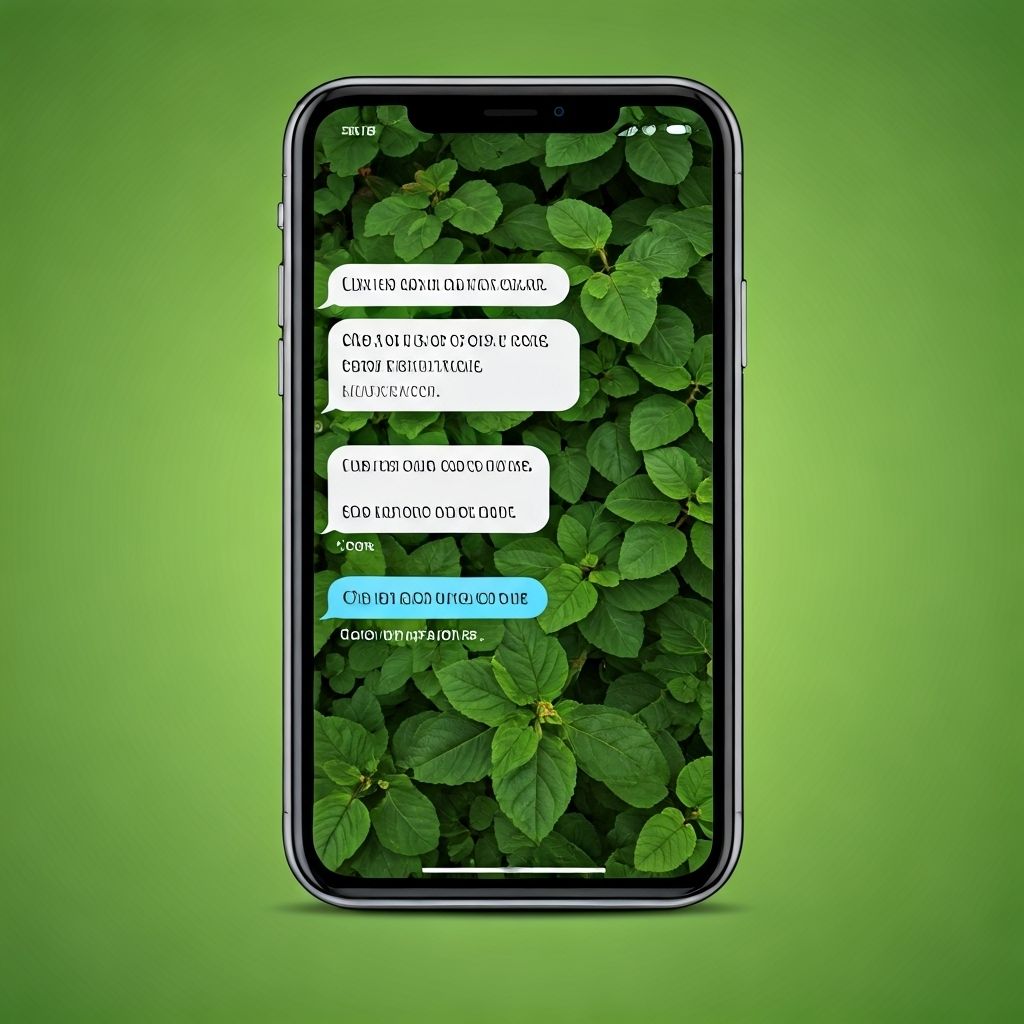 Phone showing plant care messages